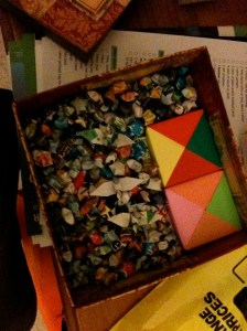 Little paper stars covering the surprise underneath