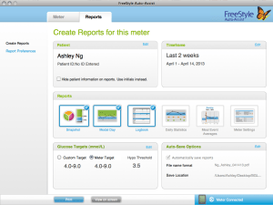 Once hooked up to the computer, you have various options of seeing your data, makes it easy to understand where you're at with your diabetes management.