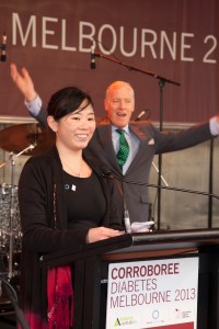 Sir Michael Hirst, president of the IDF is clearly an avid supporter of the YLD!  Photo courtesy of Diabetes Australia - Victoria.