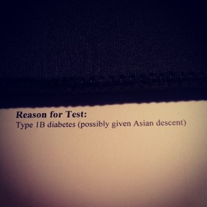 Type 1b diabetes or Idiopathic diabetes: non-autoimmune form of type 1 diabetes. In other words: pancreatically challenged. 