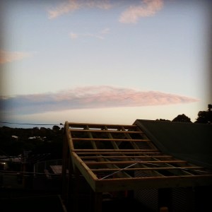 Sunset view over our campsite.