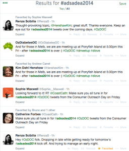 Search of #ADSADEA2014 on Twitter after our #OzDOC tweetchat